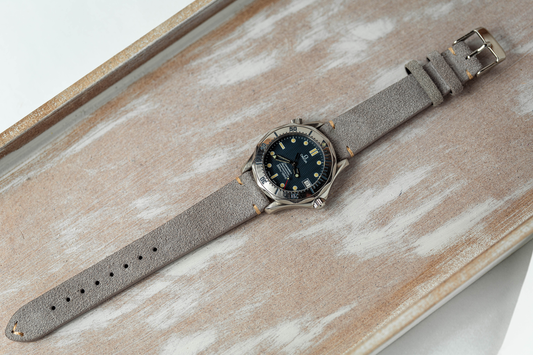 Wildleder Uhrenarmband – Aschgrau – 18/20/22mm Stegbreite – Herren