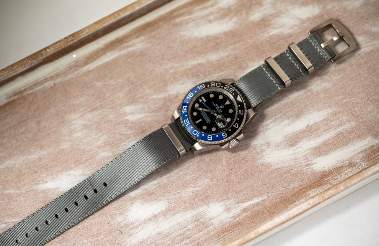 NATO Uhrenarmband Nylon – Gunmetal Grau – 18/20/22mm Stegbreite – Herren