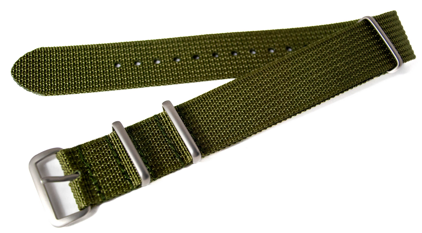 Olive Grün - Nylon NATO Uhrenarmband 18/20/22 mm – Herren