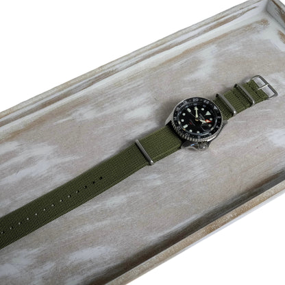 NATO Uhrenarmband Olivegrün Nylon Detail Stahlmann