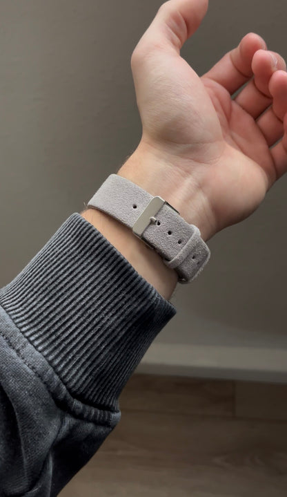 Suede watch strap – Ash grey