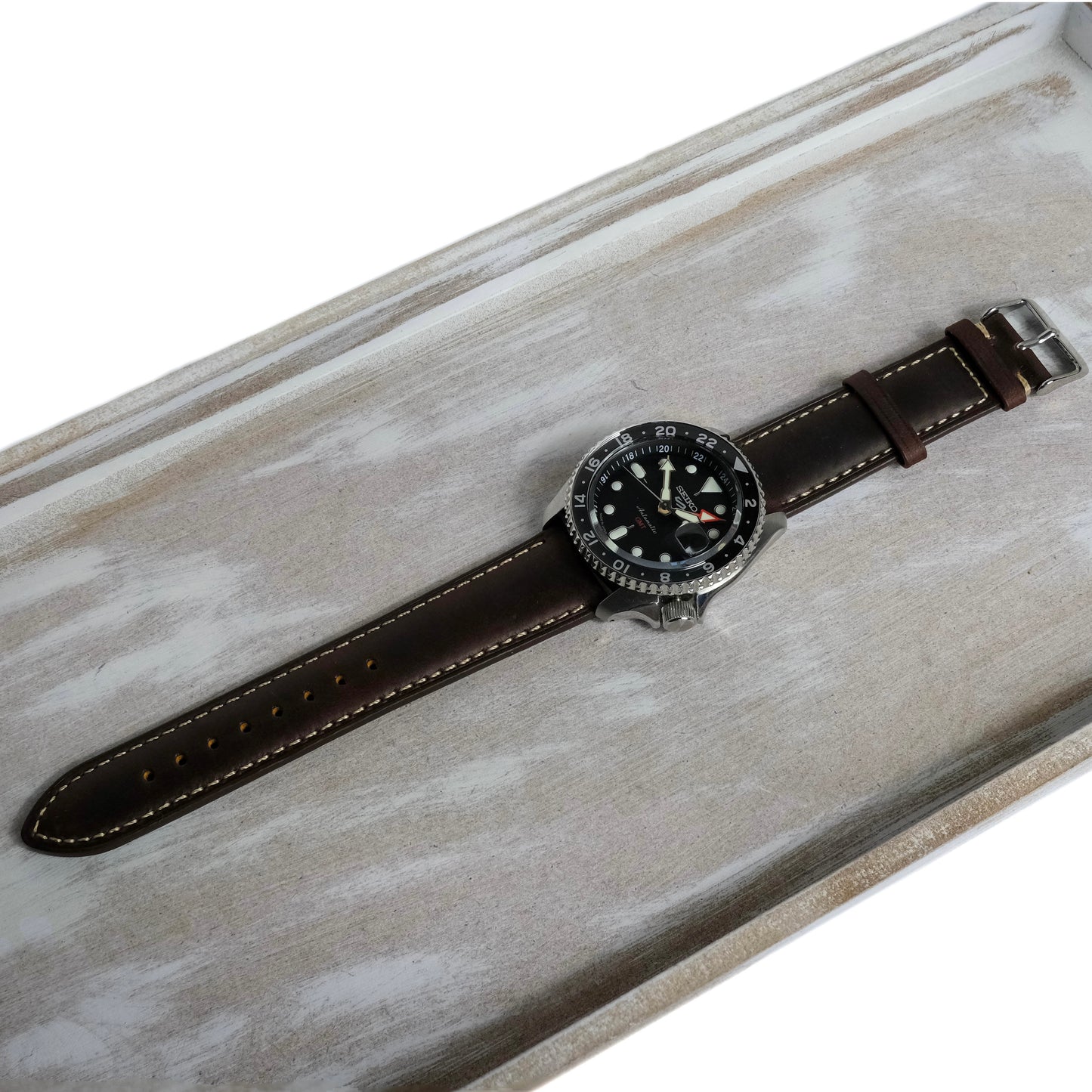 Leder Uhrenarmband – Chicago Braun