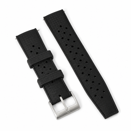 Signature FKM Tropic Black – Uhrenarmband Fluorkautschuk Gummi  20/22mm mit Quick Release