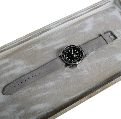 Suede watch strap – Ash grey