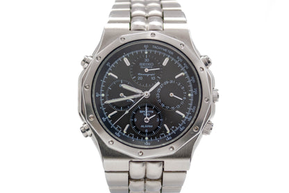 Seiko 7T34-7A10 Chronograph Vintage Herrenuhr – Quarz, Alarm, Edelstahl