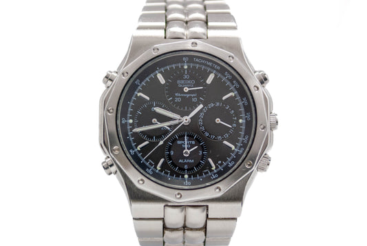 Seiko 7T34-7A10 Chronograph Vintage Herrenuhr – Quarz, Alarm, Edelstahl