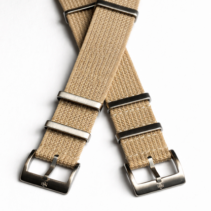 NATO Uhrenarmband Beige Sandstorm Detail Stahlmann