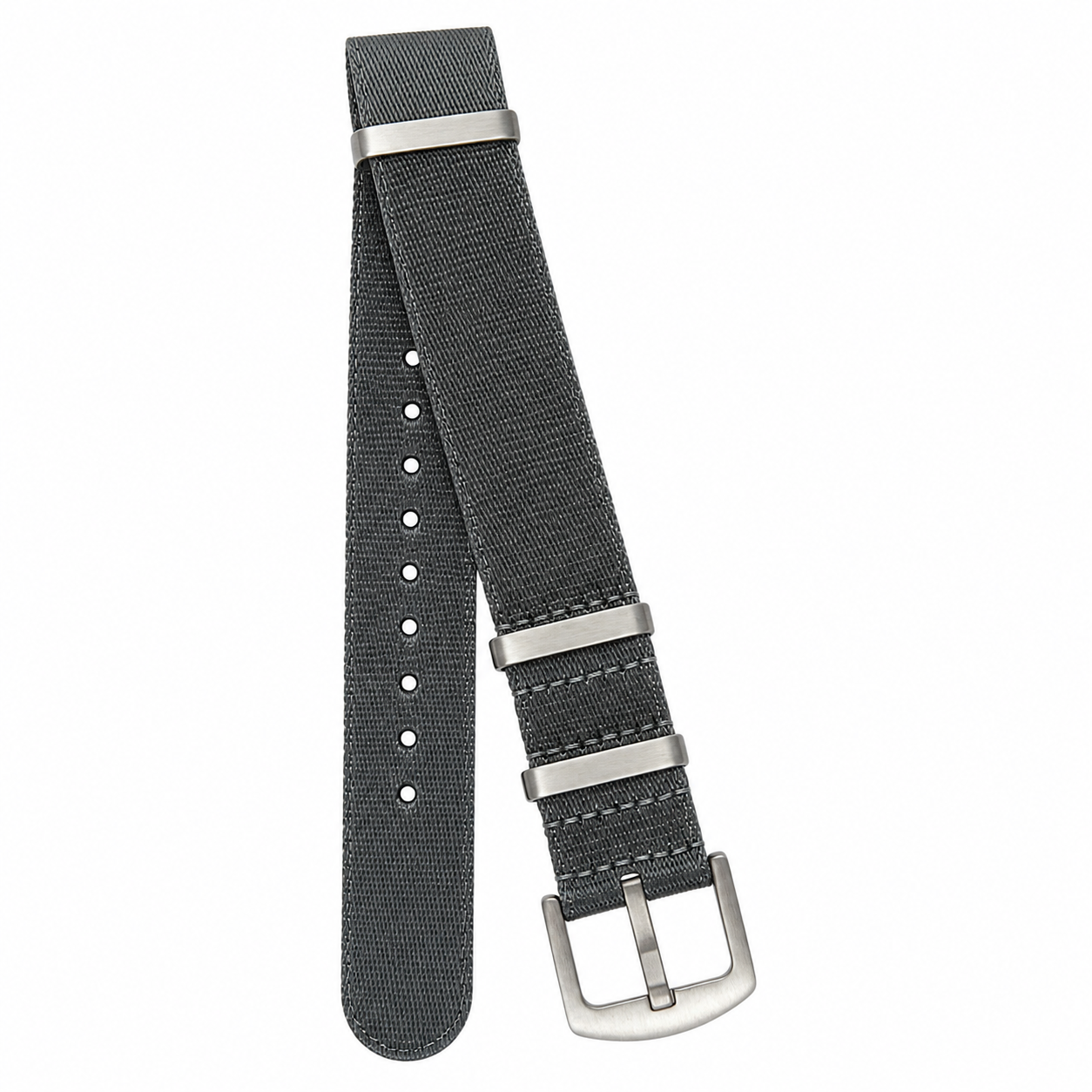 NATO Uhrenarmband aus Nylon – Gunmetal Grau | 18–22 mm