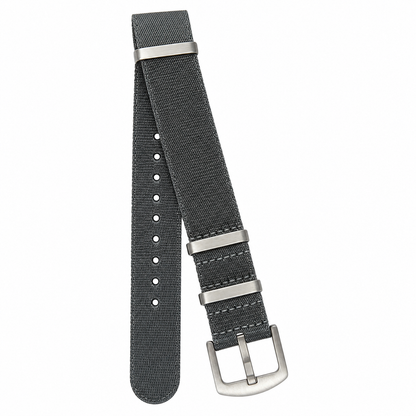 NATO Uhrenarmband aus Nylon – Gunmetal Grau | 18–22 mm
