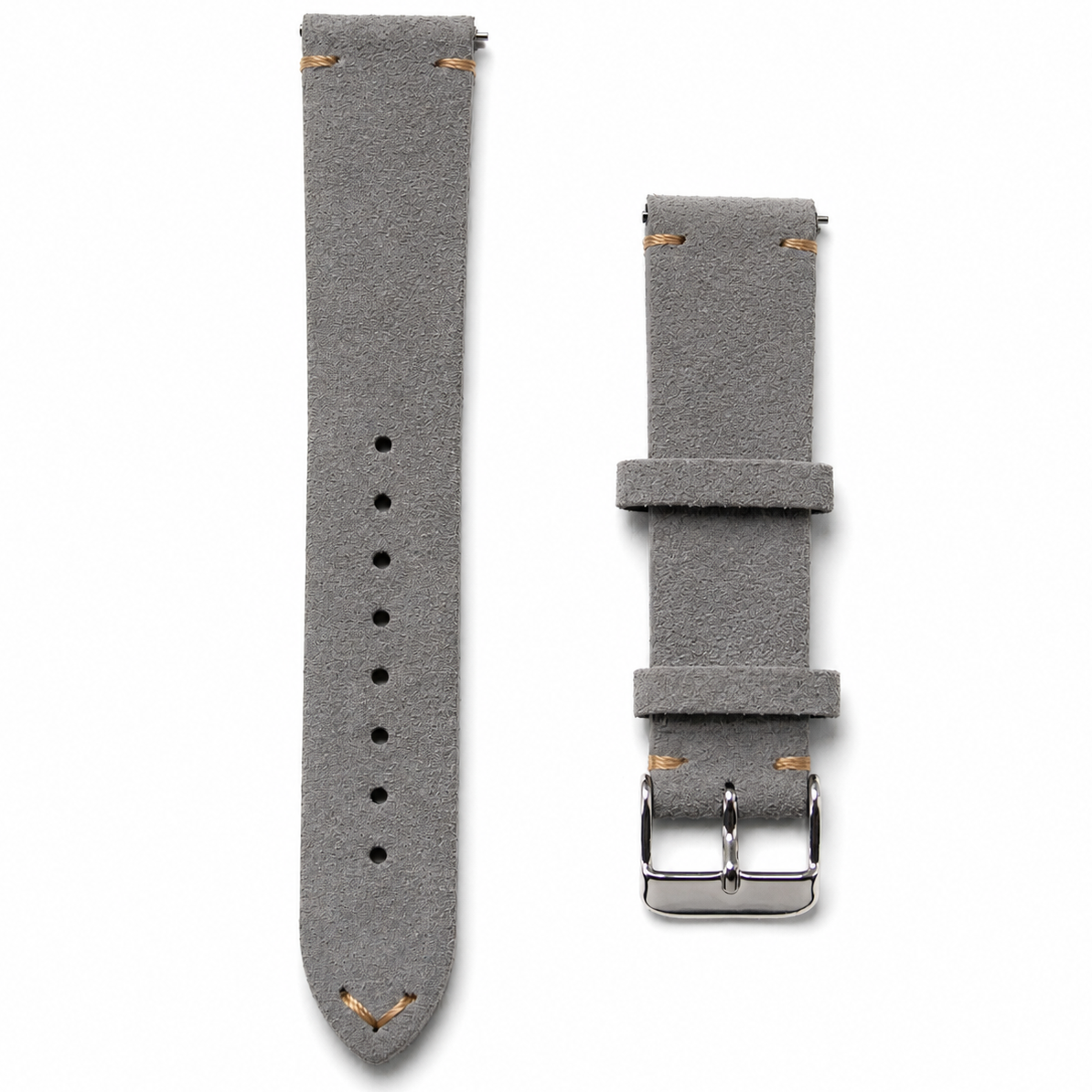 Wildleder Uhrenarmband – Aschgrau
