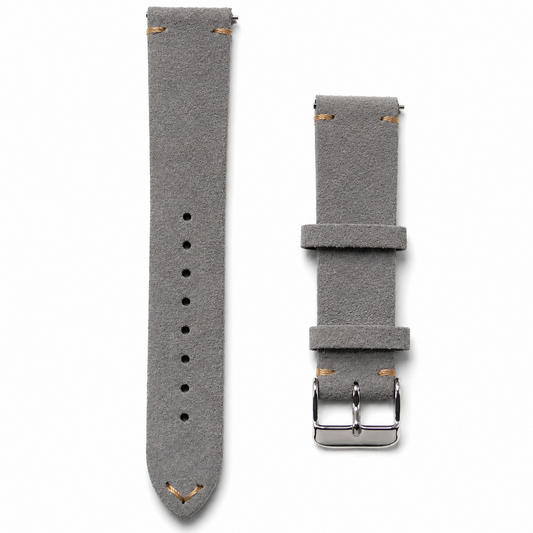 Wildleder Uhrenarmband – Aschgrau