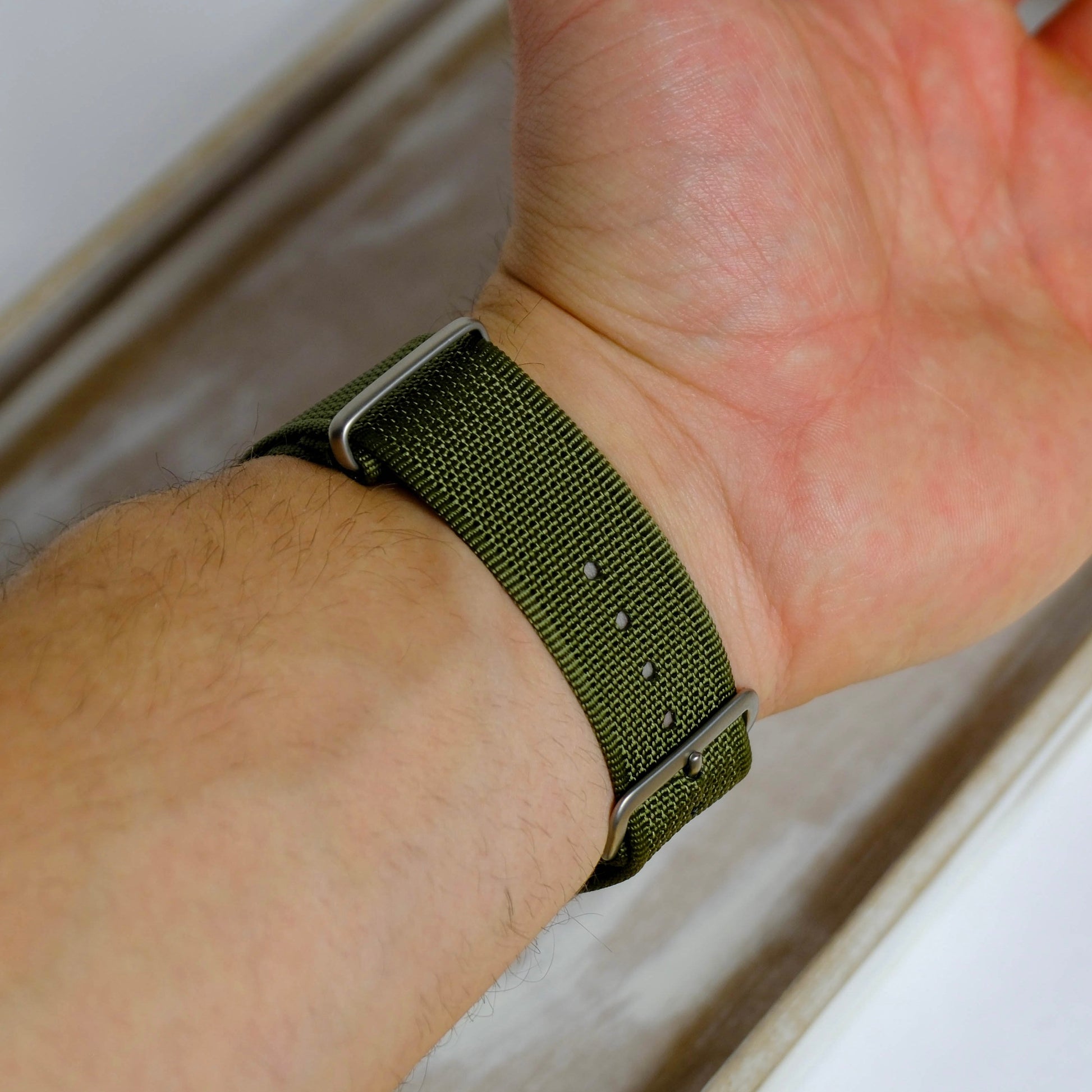NATO Uhrenarmband Olivegrün Wechselarmband Nylon Stahlmann