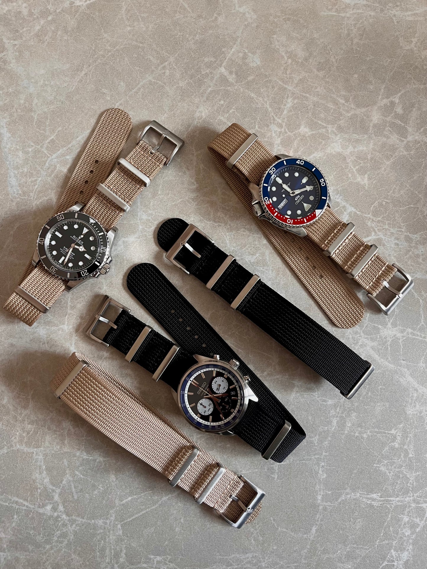 Stahlmann Signature Duo – Sandstorm & Shadow Black | NATO Armband Set