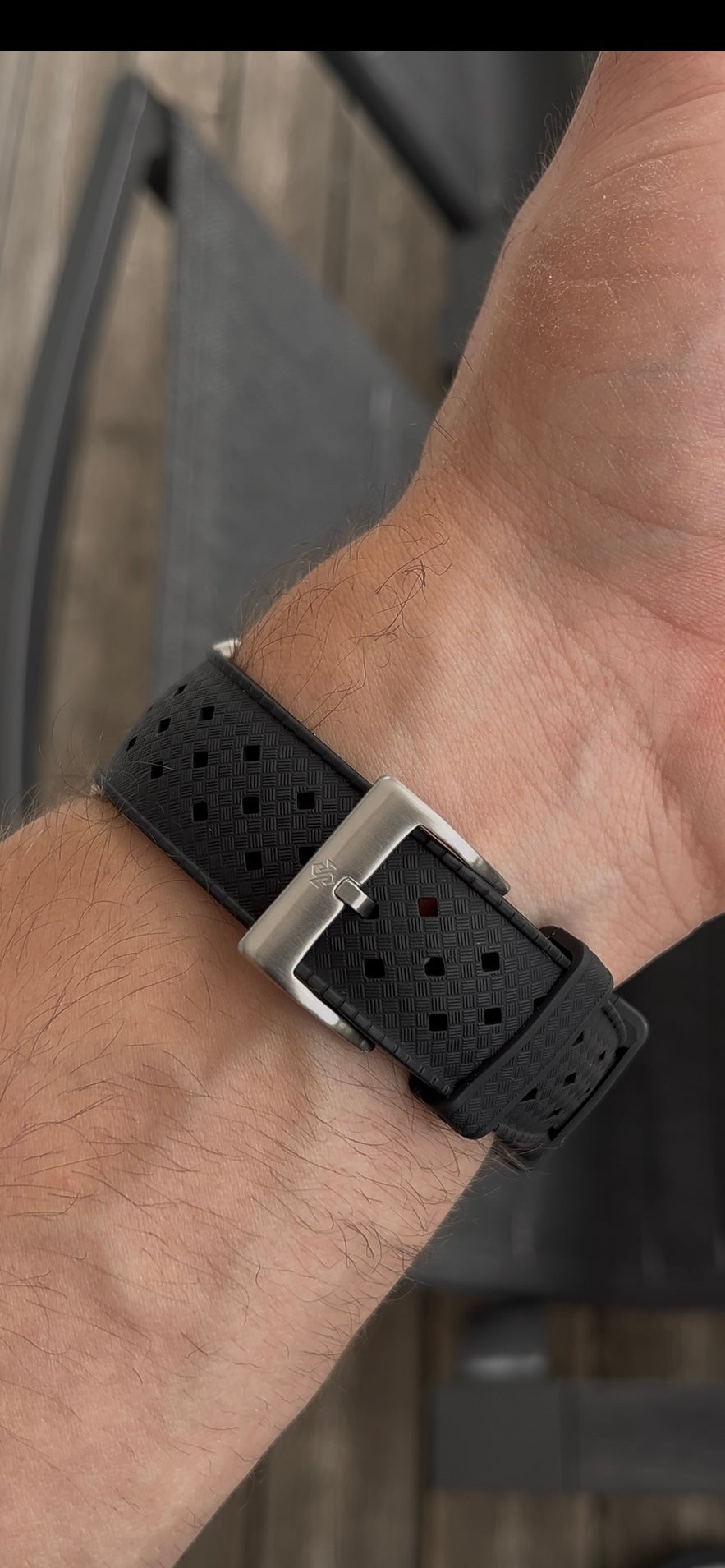 Signature FKM Tropic Black – Uhrenarmband Fluorkautschuk Gummi  20/22mm mit Quick Release