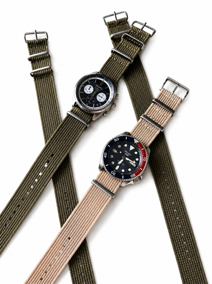 Stahlmann Signature Duo – Sandstorm Beige & Olivegrün | NATO Armband Set 18-22mm