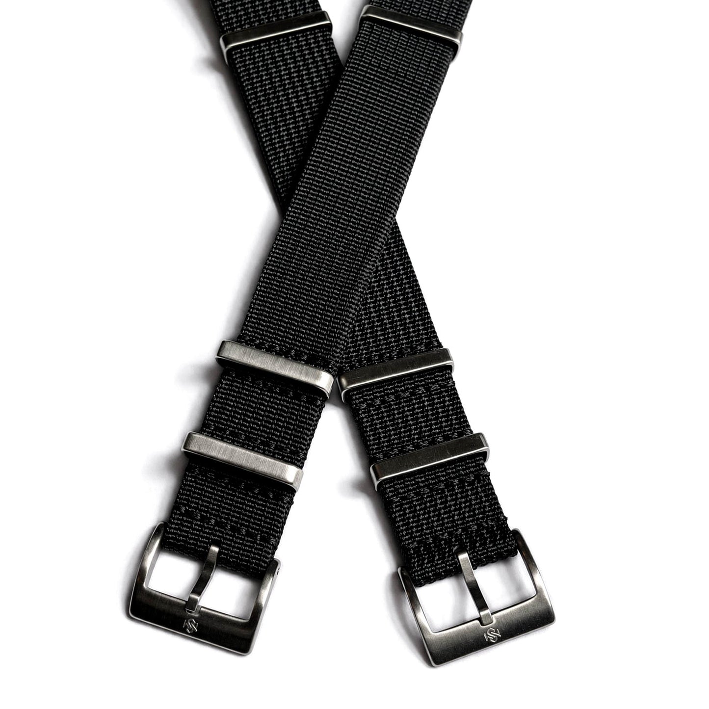 NATO Uhrenarmband Schwarz Shadow Black Detail Stahlmann
