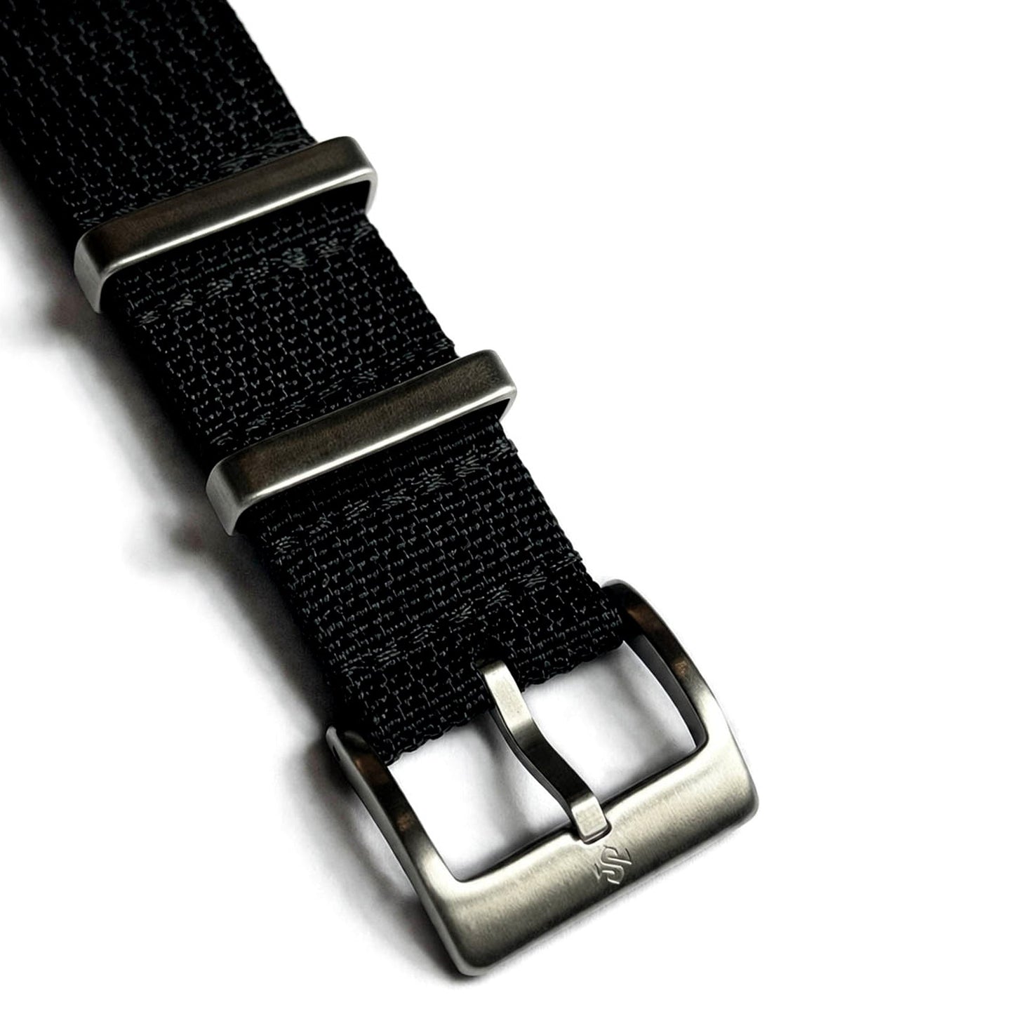 NATO Uhrenarmband Schwarz Shadow Black Nylon Stahlmann